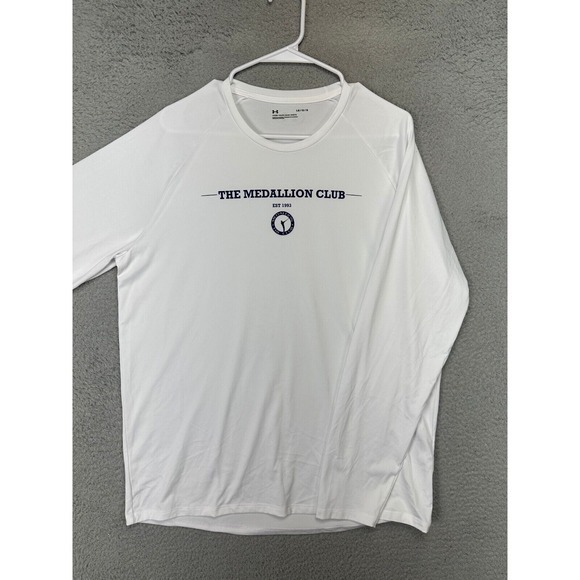 Under Armour T-Shirt Mens Large White The‎ Medallion Club Loose Tee Activewear
